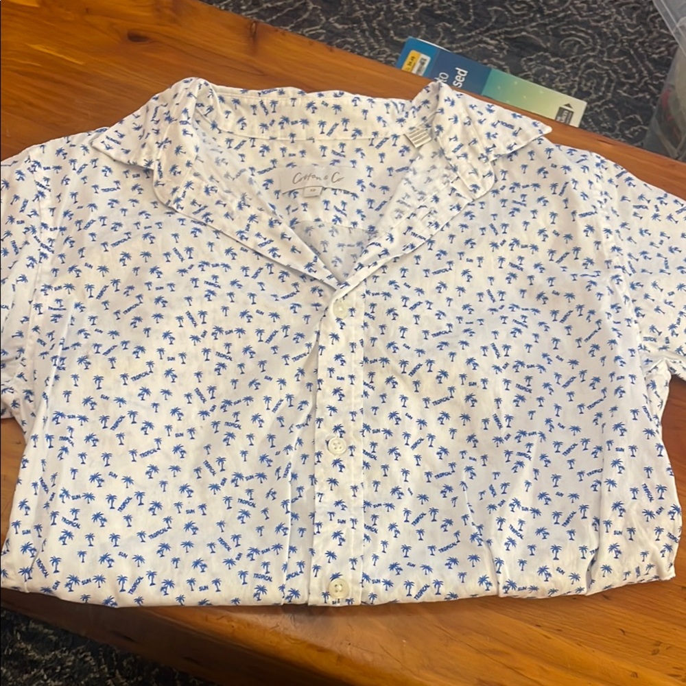 Carter's White and Blue Men's Shirt